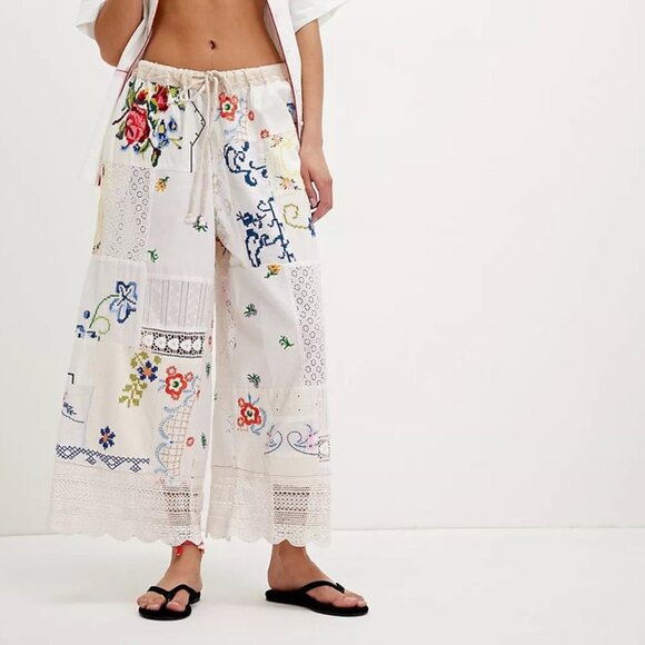 Free People Wallflower Pull-On Embroidered Pants - Picture 1 of 1